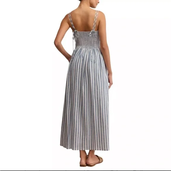 Striped Blue and White Maxi Dress - Picture 2 of 7